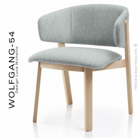 Petit fauteuil lounge WOLFGANG piètement chêne, assise et dossier garnis, habillage tissu|Fauteuil / Chauffeuse|100chaises Petit fauteuil lounge WOLFGANG piètement chêne, assise et dossier garnis, habillage tissu|Fauteuil / Chauffeuse|100chaises