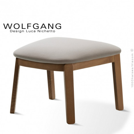 Repose-pieds pour fauteuil lounge assise basse WOLFGANG piètement chêne, habillage tissu|Fauteuil / Chauffeuse|100chaises Repose-pieds pour fauteuil lounge assise basse WOLFGANG piètement chêne, habillage tissu|Fauteuil / Chauffeuse|100chaises