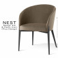 Fauteuil pour salle d'attente ou réunion NEST, pied chromé brillant ou peint, assise habillage tissu feutre 100% laine vierge.|Fauteuil / Chauffeuse|100chaises