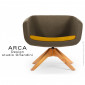 Fauteuil pour espace d'accueil lounge ARCA, assise, dossier garnis de mousse, habillage tissu feutre 100% laine, piétement bois.|Fauteuil / Chauffeuse|100chaises