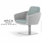Fauteuil pour salon d'attente lounge ARCA piétement colonne central acier gris, habillage 100% laine|Fauteuil / Chauffeuse|100chaises Fauteuil pour salon d'attente lounge ARCA piétement colonne central acier gris, habillage 100% laine|Fauteuil / Chauffeuse|100chaises
