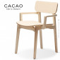 Fauteuil bois design CACAO, structure et piétement 4 pieds en bois de Frêne avec accoudoirs, vernis naturel ou teinté.|Fauteuil / Chauffeuse|100chaises