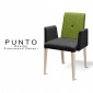 Fauteuil confort PUNTO, structure bois massif, assise et dossier garnis de mousse, habillage tissu tissé.|Fauteuil / Chauffeuse|100chaises