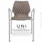 Fauteuil design UNI, assise coque plastique effet matelassé couleur, piétement 4 pieds peint ou chromé - Lot de 4 pièces.|Fauteuil / Chauffeuse|100chaises