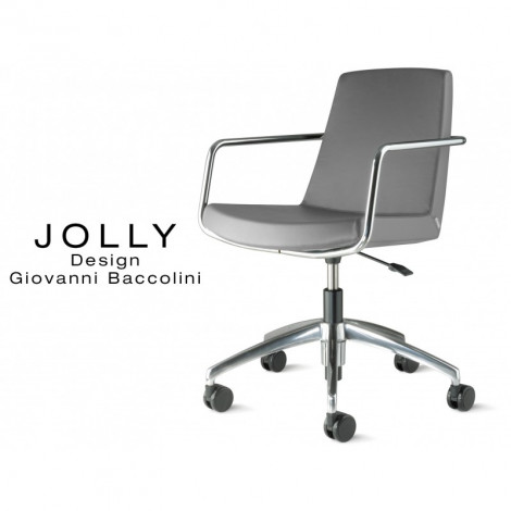 Fauteuil pour salle de réunion confortable JOLLY piétement aluminium, assise et dossier garnis, habillage cuir synthétique|Fauteuil / Chauffeuse|100chaises Fauteuil pour salle de réunion confortable JOLLY piétement aluminium, assise et dossier garnis, habillage cuir synthétique|Fauteuil / Chauffeuse|100chaises
