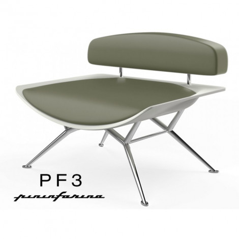 Fauteuil ultra design pour hall d'accueil PF3 de Pininfarina, assise et dossier garnis, habillage cuir, piételent chromé|Fauteuil / Chauffeuse|100chaises Fauteuil ultra design pour hall d'accueil PF3 de Pininfarina, assise et dossier garnis, habillage cuir, piételent chromé|Fauteuil / Chauffeuse|100chaises