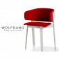 Fauteuil design bois WOLFGANG structure chêne peint blanc assise et dossier garnis habillage tissu|Fauteuil / Chauffeuse|100chaises Fauteuil design bois WOLFGANG structure chêne peint blanc assise et dossier garnis habillage tissu|Fauteuil / Chauffeuse|100chaises