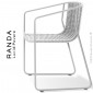 Fauteuil tendance d'extérieur RANDA, structure acier peint, assise et dossier tressage corde marine unie.|Fauteuil / Chauffeuse|100chaises