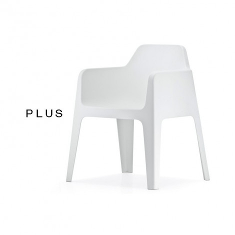 Fauteuil plastique design PLUS, structure monobloc en polypropylène de couleur, usage extérieur - Lot 6 pièces.|Fauteuil / Chauffeuse|100chaises