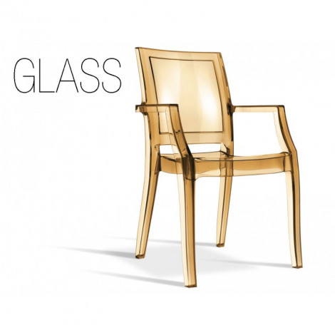 Fauteuil polycarbonate transparente design GLASS, structure couleur, 4 pieds avec accoudoirs.|Fauteuil / Chauffeuse|100chaises Fauteuil polycarbonate transparente design GLASS, structure couleur, 4 pieds avec accoudoirs.|Fauteuil / Chauffeuse|100chaises