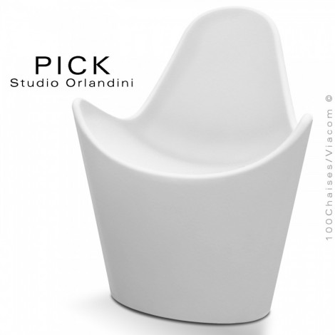 Fauteuil design PICK, pour extérieur, terrasse ou jardin, structure plastique en polypropylène monobloc de couleur.|Fauteuil / Chauffeuse|100chaises