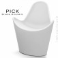 Fauteuil design PICK, pour extérieur, terrasse ou jardin, structure plastique en polypropylène monobloc de couleur.|Fauteuil / Chauffeuse|100chaises