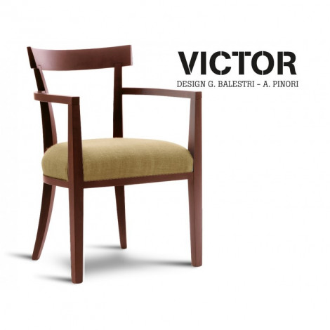 Fauteuil en bois pour hôtel, restaurant VICTOR assise garnie habillage toile de jute|Fauteuil / Chauffeuse|100chaises