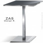 Table pour café, restaurant ZAS, piètement colonne centrale inox / chromé, plateau stratifié couleur unie, chant inox / chromé.|Table|100chaises