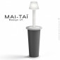 Table haute ou mange debout lampe lumineux MAÏ-TAÏ, structure base plastique couleur, mat lampe tube LED, sur platine de sol.|Table|100chaises