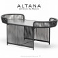 Table basse d'extérieur design ALTANA, piétement acier peint, déco tressage corde marine couleur, plateau HPL couleur.|Table|100chaises Table basse d'extérieur design ALTANA, piétement acier peint, déco tressage corde marine couleur, plateau HPL couleur.|Table|100chaises
