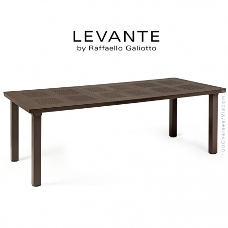 Table à manger LEVANTE, plateau rectangulaire extensible en plastique, 4 pieds carré en aluminium pour extérieur.|Table|100chaises Table à manger LEVANTE, plateau rectangulaire extensible en plastique, 4 pieds carré en aluminium pour extérieur.|Table|100chaises
