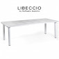Table à manger LIBECCIO, plateau rectangulaire extensible en plastique, 4 pieds rond en aluminium pour extérieur.|Table|100chaises Table à manger LIBECCIO, plateau rectangulaire extensible en plastique, 4 pieds rond en aluminium pour extérieur.|Table|100chaises