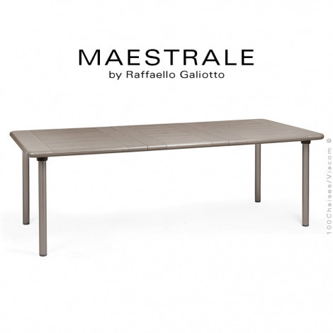 Table à manger MAESTRALE 220, plateau rectangulaire extensible en plastique, 4 pieds en aluminium pour extérieur.|Table|100chaises Table à manger MAESTRALE 220, plateau rectangulaire extensible en plastique, 4 pieds en aluminium pour extérieur.|Table|100chaises