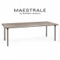 Table à manger MAESTRALE 220, plateau rectangulaire extensible en plastique, 4 pieds en aluminium pour extérieur.|Table|100chaises Table à manger MAESTRALE 220, plateau rectangulaire extensible en plastique, 4 pieds en aluminium pour extérieur.|Table|100chaises
