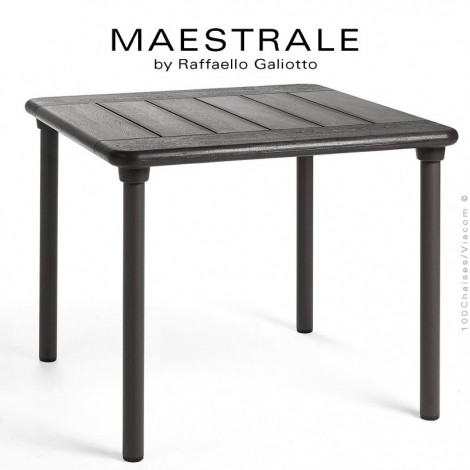 Table à manger MAESTRALE 90, plateau carré en plastique, 4 pieds en aluminium pour extérieur.|Table|100chaises Table à manger MAESTRALE 90, plateau carré en plastique, 4 pieds en aluminium pour extérieur.|Table|100chaises