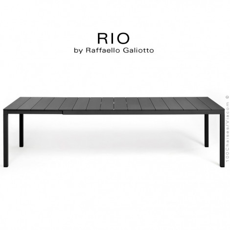 Table à manger RIO ALU 210, plateau rectangulaire extensible en aluminium, 4 pieds en aluminium pour extérieur.|Table|100chaises