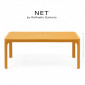 Table basse design NET, structure 4 pieds plastique couleur, plateau rectangulaire ajouré motif carré décoratif.|Table|100chaises Table basse design NET, structure 4 pieds plastique couleur, plateau rectangulaire ajouré motif carré décoratif.|Table|100chaises