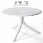 Table basse SPRITZ, plateau rond plein plastique, piétement colonne centrale terminaison trois branches plastique.|Table|100chaises Table basse SPRITZ, plateau rond plein plastique, piétement colonne centrale terminaison trois branches plastique.|Table|100chaises