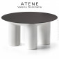 Table basse ronde design ATENE, structure monobloc plastique couleur, plateau HPL rond noir ou blanc.|Table|100chaises Table basse ronde design ATENE, structure monobloc plastique couleur, plateau HPL rond noir ou blanc.|Table|100chaises