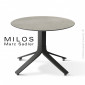 Table basse design MILOS, plateau rond ou carré HPL, monochrome ou aspect bois, piétement aluminium peint ou brillant.|Table|100chaises