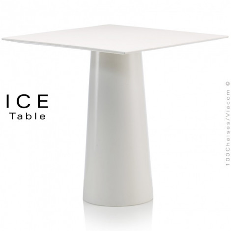 Table design d'extérieur ICE, piétement conique et plateau carré plastique couleur.|Table|100chaises Table design d'extérieur ICE, piétement conique et plateau carré plastique couleur.|Table|100chaises