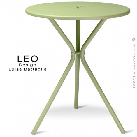 Table ronde design LEO, pour terrasse et extérieur, structure et plateau acier peint couleur - Lot de 2 pièces.|Table|100chaises Table ronde design LEO, pour terrasse et extérieur, structure et plateau acier peint couleur - Lot de 2 pièces.|Table|100chaises