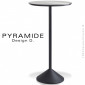 Table mange debout PYRAMIDE pour CHR, piétement fonte d'aluminium peint, plateau stratifié couleur ou aspect bois.|Table|100chaises Table mange debout PYRAMIDE pour CHR, piétement fonte d'aluminium peint, plateau stratifié couleur ou aspect bois.|Table|100chaises