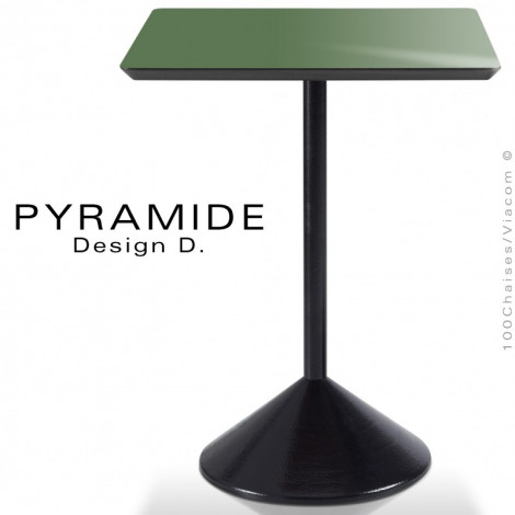 Table PYRAMIDE pour CHR., piétement fonte d'aluminium peint, plateau stratifié couleur ou aspect bois.|Table|100chaises