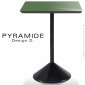Table PYRAMIDE pour CHR., piétement fonte d'aluminium peint, plateau stratifié couleur ou aspect bois.|Table|100chaises