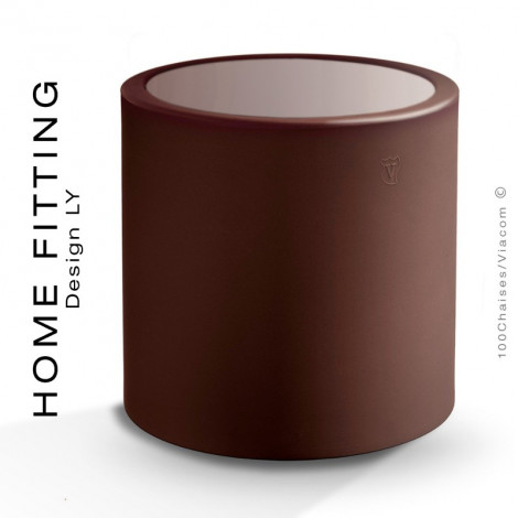 Table ou desserte ronde HOME FITTING, structure plastique couleur, plateau supérieur Plexiglas.|Table|100chaises