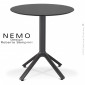 Table repas design NEMO pour CHR., ou la maison, piétement aluminium peint, plateau fixe rond compact couleur.|Table|100chaises