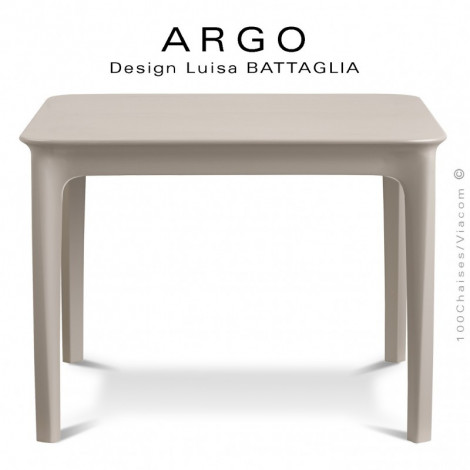 Petite table d'appoint design ARGO, structure plastique couleur, plateau carré, pour terrasse et extérieur.|Table|100chaises