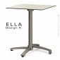 Table ELLA piétement colonne centrale encastrable aluminium peint, avec plateau rabattable type compact couleur.|Table|100chaises
