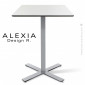 Table repas ALEXIA, pour café, hôtel, restaurant, snack, piétement colonne centrale acier peint, plateau Compact couleur.|Table|100chaises