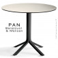 Table PAN, structure 4 pieds, bois de frêne teinté ou peint, plateau FENIX, type compact.|Table|100chaises