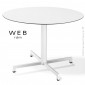 Table WEB-100, piétement quatre branches sur colonne, acier peint, plateau compact.|Table|100chaises Table WEB-100, piétement quatre branches sur colonne, acier peint, plateau compact.|Table|100chaises
