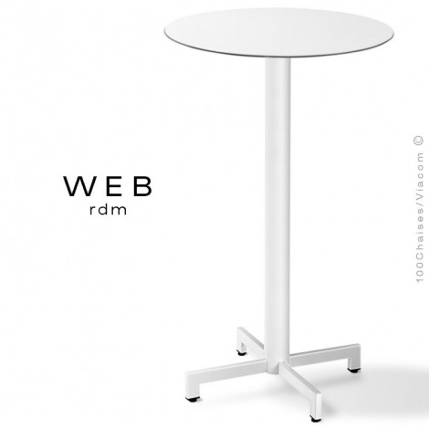 Table mange debout WEB-60, piétement quatre branches sur colonne, acier peint, plateau compact.|Table|100chaises Table mange debout WEB-60, piétement quatre branches sur colonne, acier peint, plateau compact.|Table|100chaises