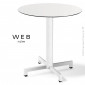 Table WEB-60, piétement quatre branches sur colonne, acier peint, plateau compact.|Table|100chaises Table WEB-60, piétement quatre branches sur colonne, acier peint, plateau compact.|Table|100chaises