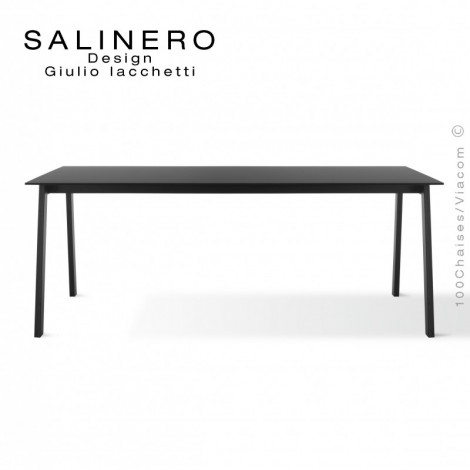 Table rectangulaire SALINERO, 2x1m., ou bureau pour médiathèque, centre de documentation, piétement peint noir, plateau compact.|Table|100chaises