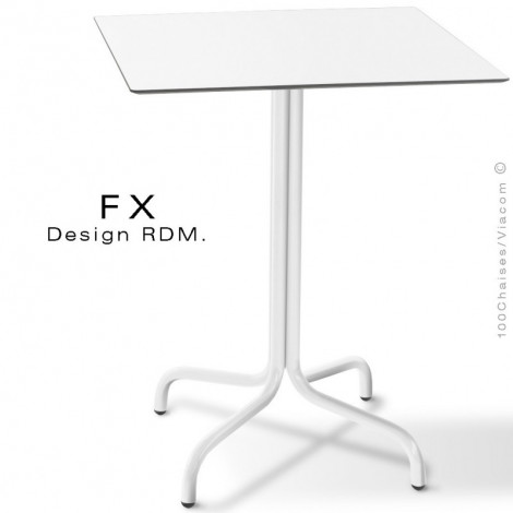 Table d'extérieur FX, pour terrasse et CHR, piétement acier peint, plateau type Compact.|Table|100chaises Table d'extérieur FX, pour terrasse et CHR, piétement acier peint, plateau type Compact.|Table|100chaises