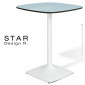 Table design STAR, pour café, hôtel, restaurant, snack, piétement acier peint, plateau compact couleur pour extérieur.|Table|100chaises