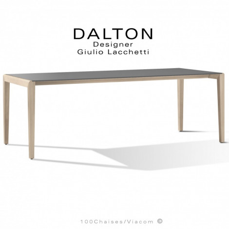 Grande table à manger ou bureau design DALTON, piétement 4 pieds en bois de Frêne vernis, plateau stratifier HPL couleur.|Table|100chaises