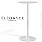 Table mange-debout rond pour café, bistrot ÉLÉGANCE, piétement colonne acier tourné, type trompette, plateau stratifié.|Table|100chaises