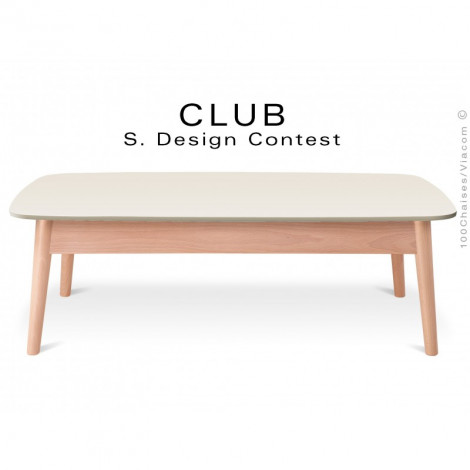 Petite table rectangulaire CLUB, piétement bois de hêtre massif conique, plateau couleur MDF finition peinture.|Table|100chaises Petite table rectangulaire CLUB, piétement bois de hêtre massif conique, plateau couleur MDF finition peinture.|Table|100chaises